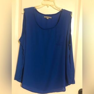 valerie stevens XL Sleeveless Top Blue Sheer